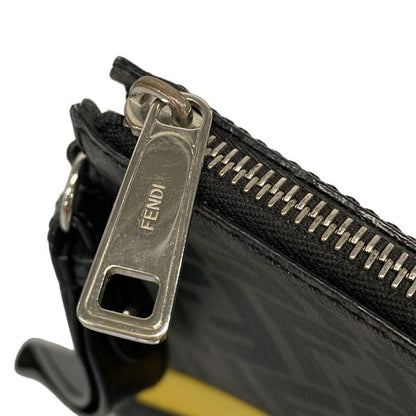 Fendi Clutch Bag Diagonal Clutch Bag 7va491 Gray X Black X Yellow Leather