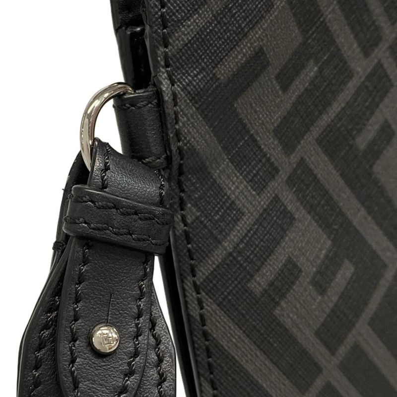 Fendi Clutch Bag Diagonal Clutch Bag 7va491 Gray X Black X Yellow Leather