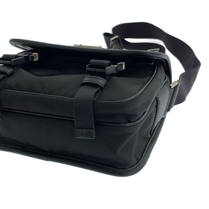 Prada - 2vd034 Pattina Re-nylon Nylon Saffiano Leather Shoulder Bag - Black -