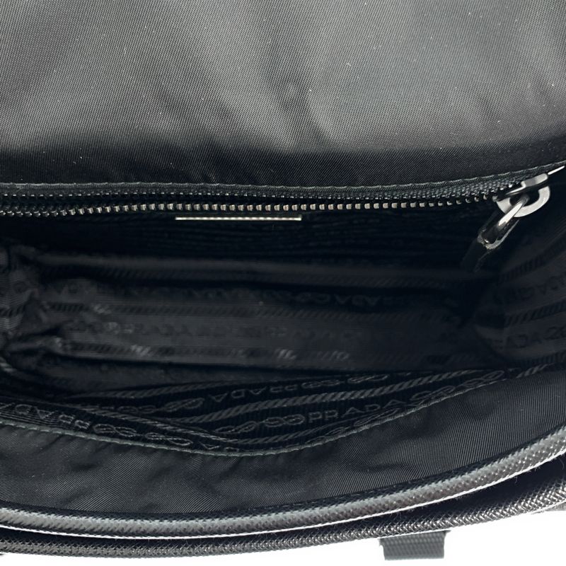 Prada - 2vd034 Pattina Re-nylon Nylon Saffiano Leather Shoulder Bag - Black -