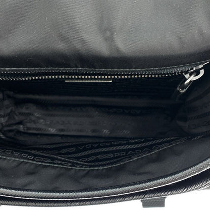Prada - 2vd034 Pattina Re-nylon Nylon Saffiano Leather Shoulder Bag - Black -