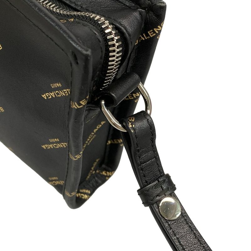 Balenciaga Shoulder Bag Beauty - 452460 Black And Gold Detachable Strap / Mini