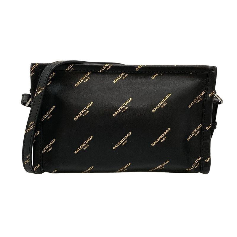 Balenciaga Shoulder Bag Beauty - 452460 Black And Gold Detachable Strap / Mini