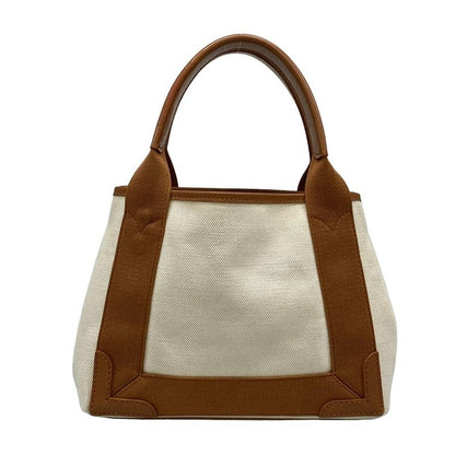 Balenciaga Tote Bag Navy Cabas Su XS 390346 Ivory And Brown Leather