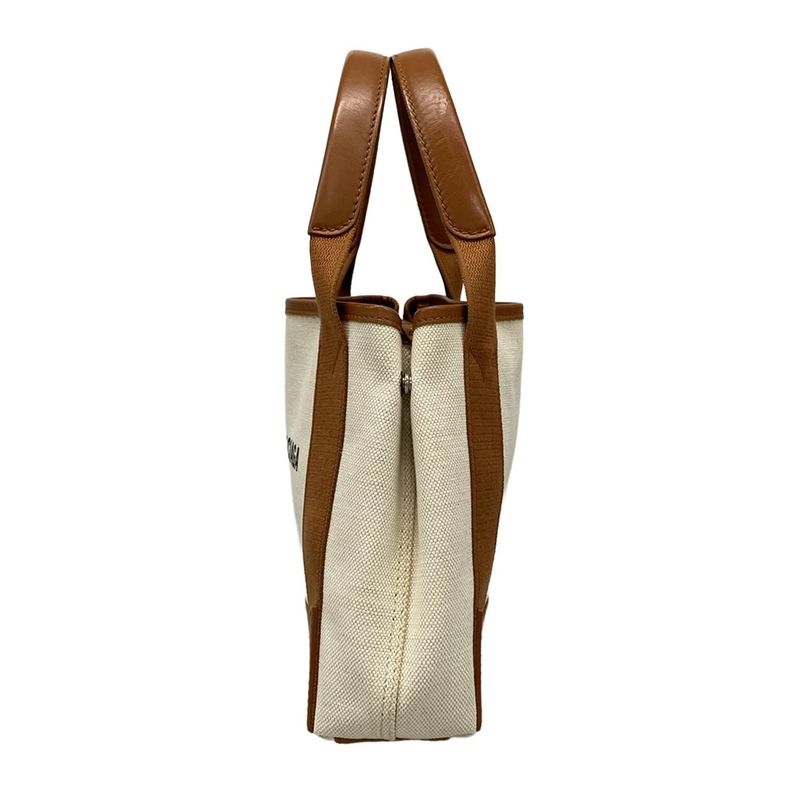 Balenciaga Tote Bag Navy Cabas Su XS 390346 Ivory And Brown Leather