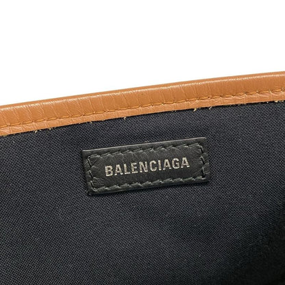 Balenciaga Tote Bag Navy Cabas Su XS 390346 Ivory And Brown Leather