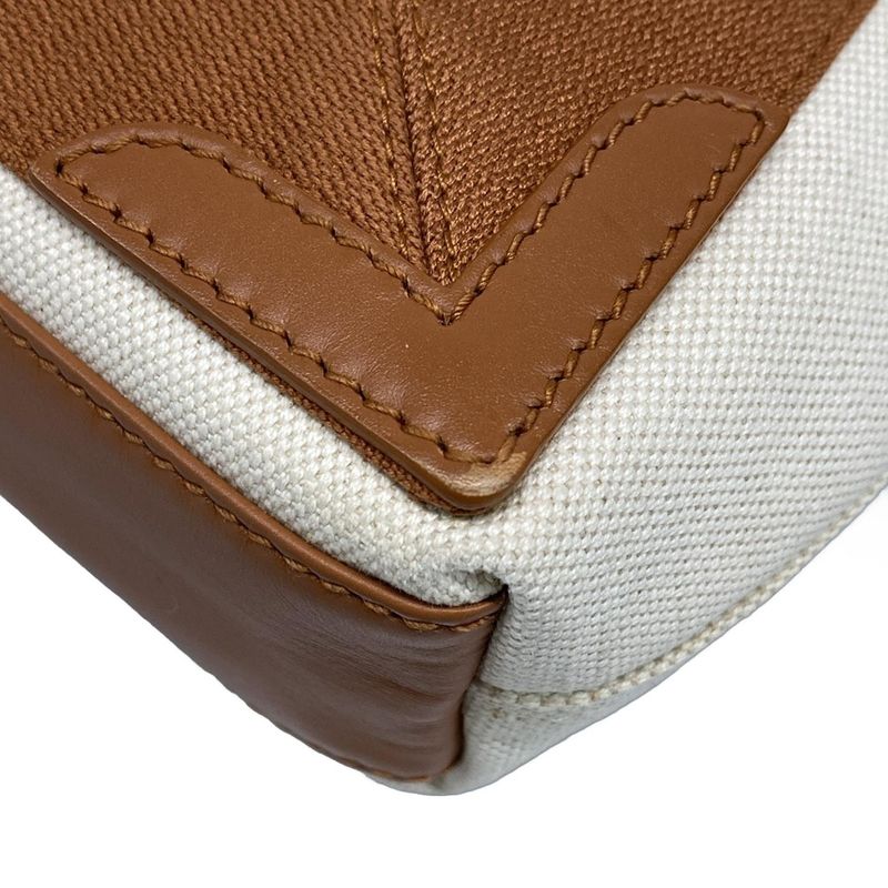 Balenciaga Tote Bag Navy Cabas Su XS 390346 Ivory And Brown Leather