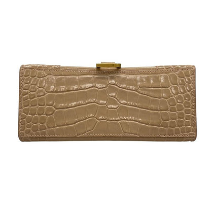 Balenciaga Handbag Hourglass Top Handle Small 593546 Pink Beige Shape Pressed