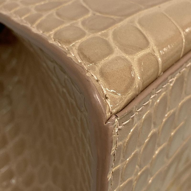 Balenciaga Handbag Hourglass Top Handle Small 593546 Pink Beige Shape Pressed