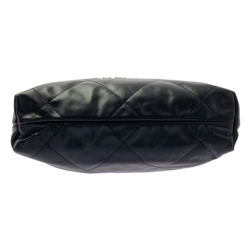 Chanel - Chanel22 Matelasse Shiny Calfskin Chain Bag As3260 - Black Gold -