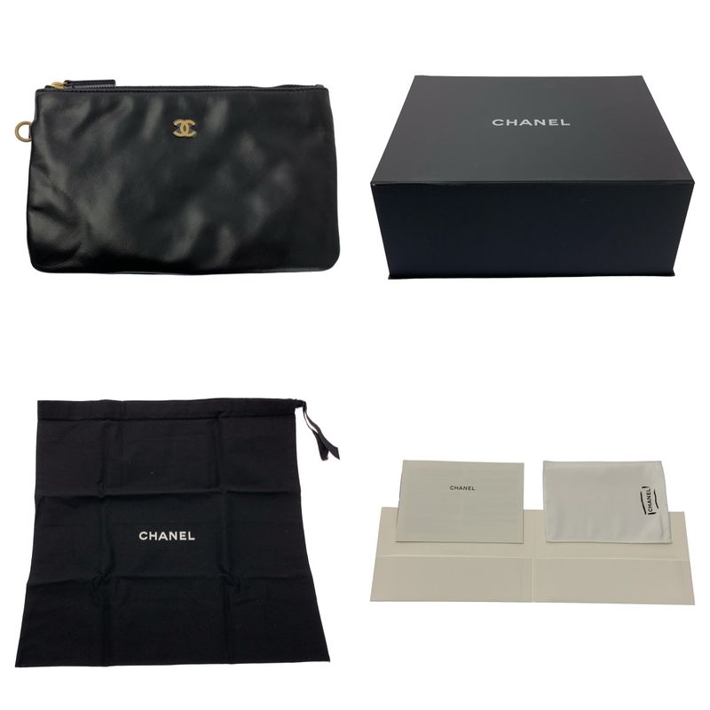 Chanel - Chanel22 Matelasse Shiny Calfskin Chain Bag As3260 - Black Gold -