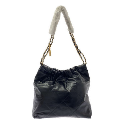 Chanel - Chanel22 Matelasse Shiny Calfskin Chain Bag As3260 - Black Gold -
