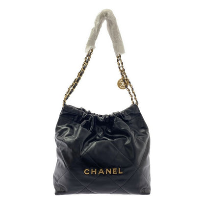 Chanel - Chanel22 Matelasse Shiny Calfskin Chain Bag As3260 - Black Gold -