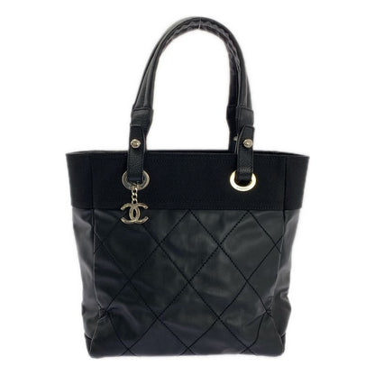 Chanel - Paris Biavits PM Coco Mark PVC Leather Tote Bag - Black - Women's
