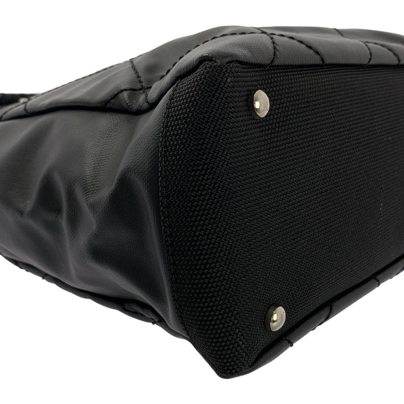 Chanel - Paris Biavits PM Coco Mark PVC Leather Tote Bag - Black - Women's