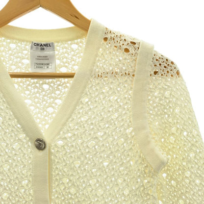 Chanel Cotton Cocoma Button Lace Cardigan | 36 | Ivory | Women