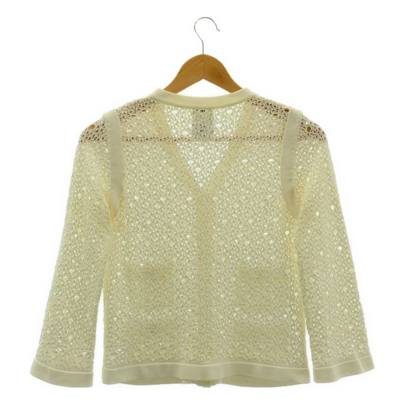 Chanel Cotton Cocoma Button Lace Cardigan | 36 | Ivory | Women