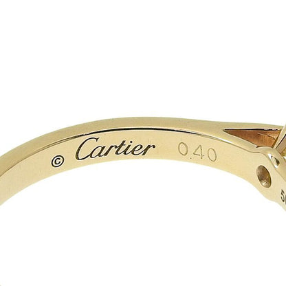 Cartier Solitaire Diamond Ring 18K Pink Gold 750 Pink Gold Diamond #50 Equivalen
