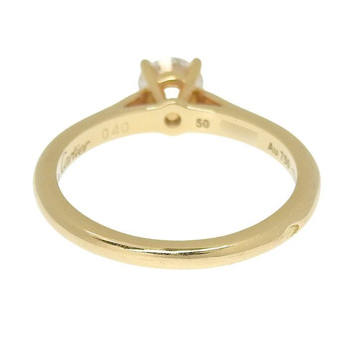 Cartier Solitaire Diamond Ring 18K Pink Gold 750 Pink Gold Diamond #50 Equivalen