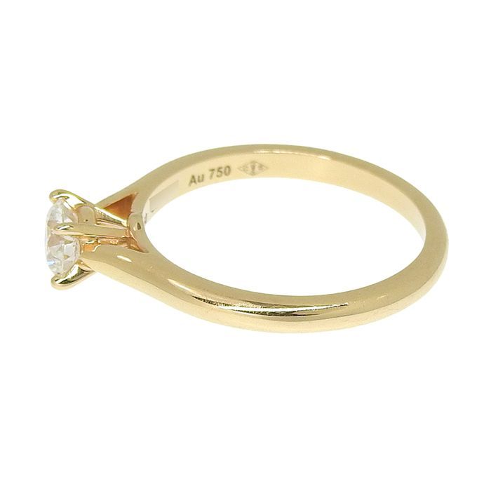 Cartier Solitaire Diamond Ring 18K Pink Gold 750 Pink Gold Diamond #50 Equivalen