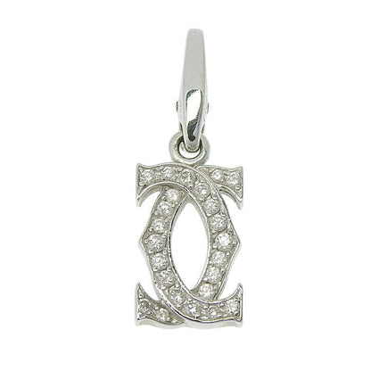 Cartier 2ccharm Diamond Pendant Top 18K White Gold 750 White Gold Diamond Charm