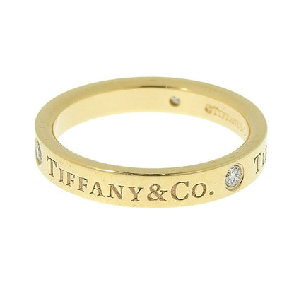 Tiffany & Co Flat Band Diamond Ring 18K Pink Gold 750 Pink Gold Diamond Approx