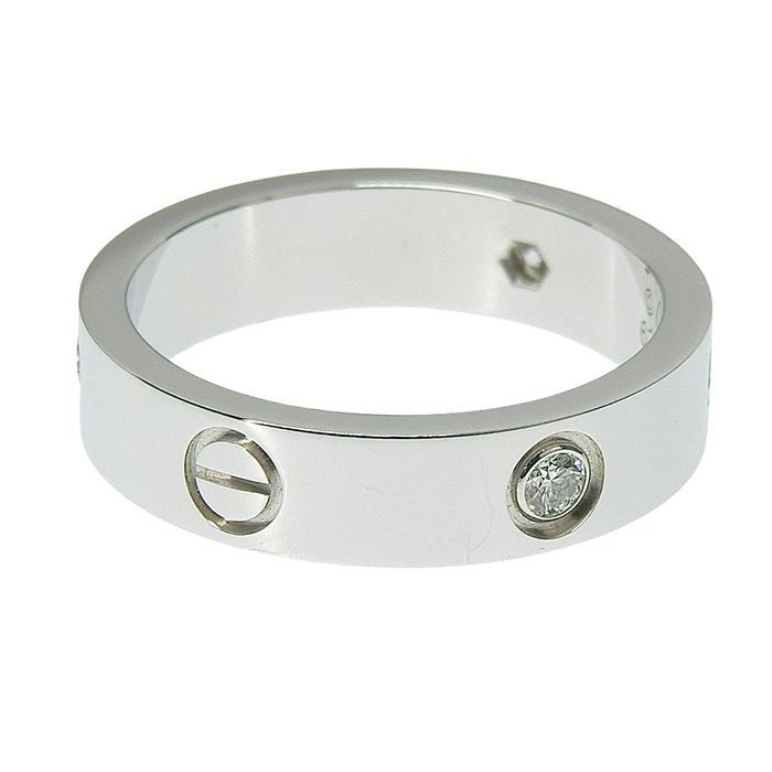 Cartier Love Ring 3P Diamond Classic Model 18K White Gold 750 White Gold