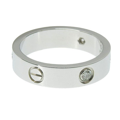 Cartier Love Ring 3P Diamond Classic Model 18K White Gold 750 White Gold