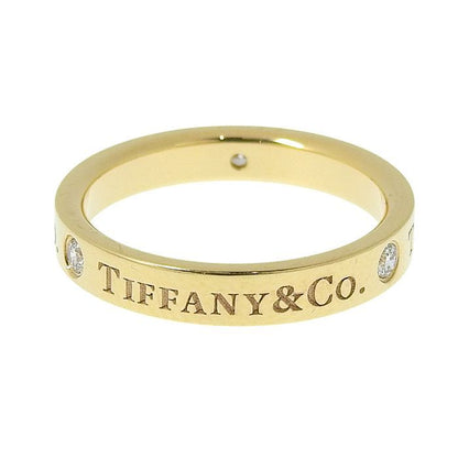 Tiffany & Co Flat Band Diamond Ring 18K Pink Gold 750 Pink Gold Diamond Approx