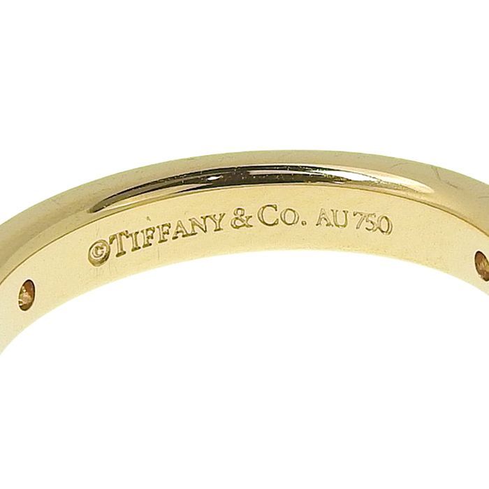 Tiffany & Co Flat Band Diamond Ring 18K Pink Gold 750 Pink Gold Diamond Approx