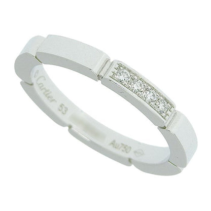 Cartier Maillon Panthère Diamond Ring 18K White Gold 750 White Gold Diamond #53