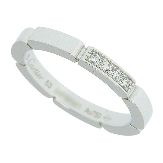 Cartier Maillon Panthère Diamond Ring 18K White Gold 750 White Gold Diamond #53
