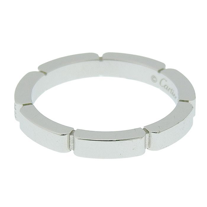 Cartier Maillon Panthère Diamond Ring 18K White Gold 750 White Gold Diamond #53