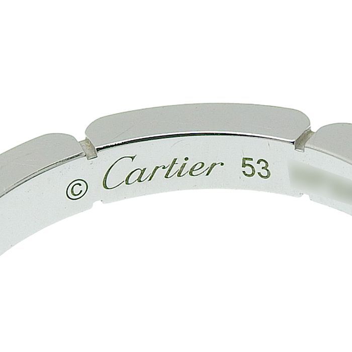 Cartier Maillon Panthère Diamond Ring 18K White Gold 750 White Gold Diamond #53