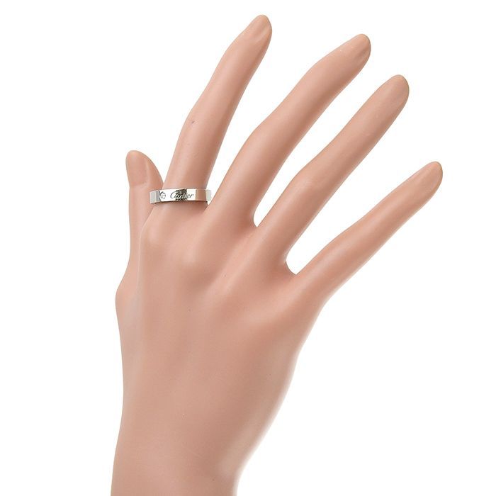 Cartier C De Cartier Engraved 1P Diamond Ring Pt950 Platinum Diamond #58