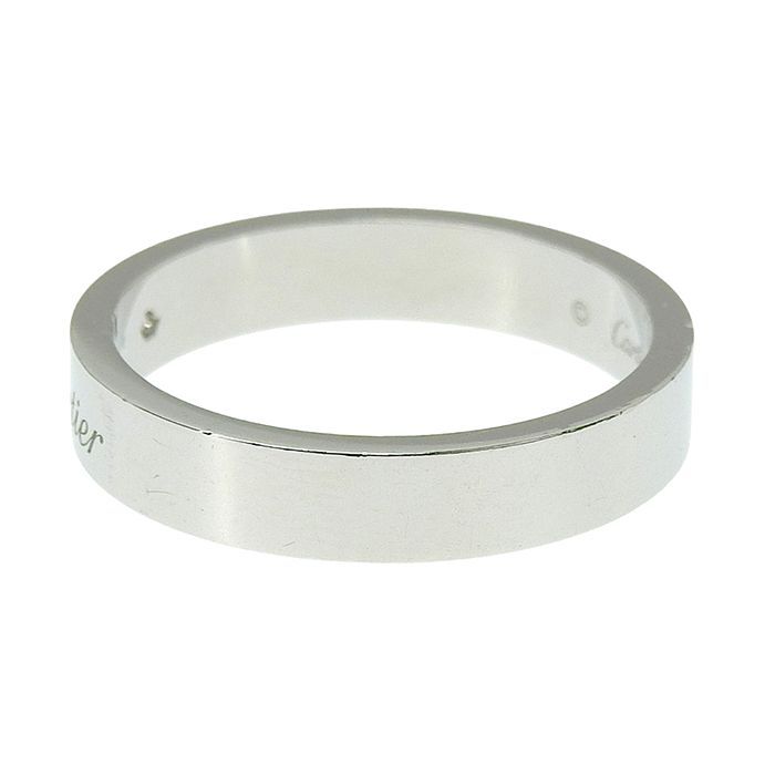 Cartier C De Cartier Engraved 1P Diamond Ring Pt950 Platinum Diamond #58