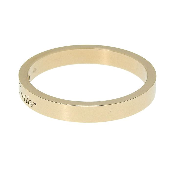 Cartier C De Cartier Engraved 1P Diamond Ring 18K Pink Gold 750 Pink Gold