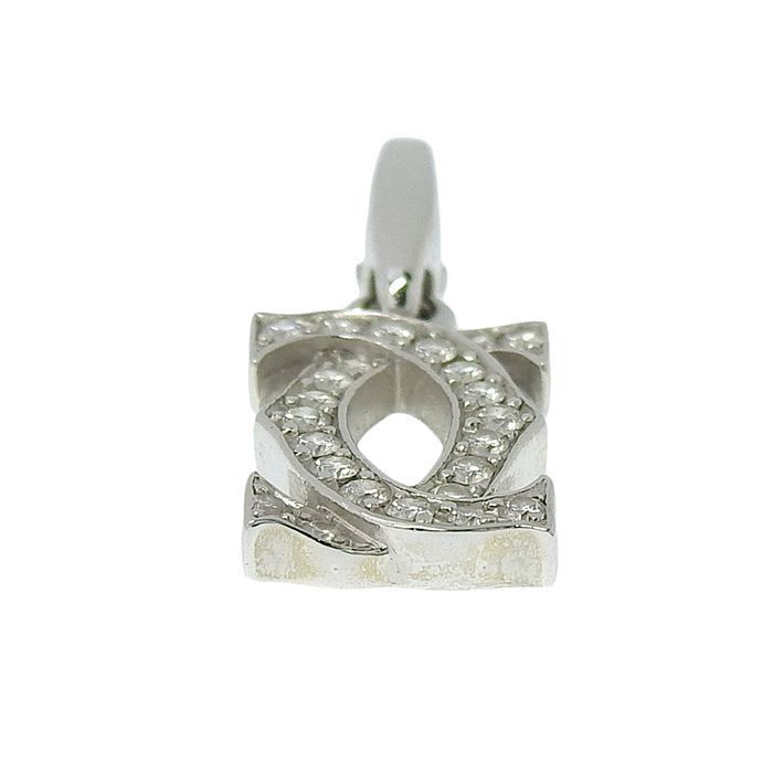 Cartier 2ccharm Diamond Pendant Top 18K White Gold 750 White Gold Diamond Charm