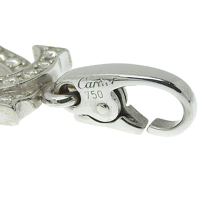 Cartier 2ccharm Diamond Pendant Top 18K White Gold 750 White Gold Diamond Charm
