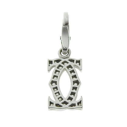 Cartier 2ccharm Diamond Pendant Top 18K White Gold 750 White Gold Diamond Charm
