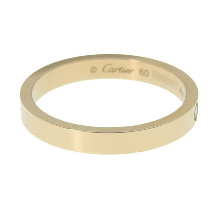 Cartier C De Cartier Engraved 1P Diamond Ring 18K Pink Gold 750 Pink Gold