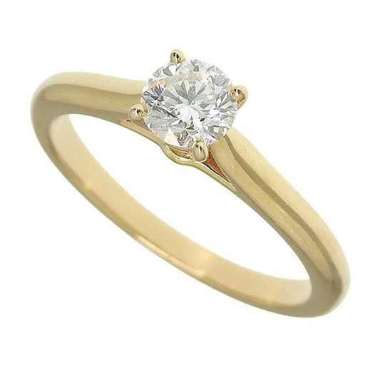 Cartier Solitaire Diamond Ring 18K Pink Gold 750 Pink Gold Diamond #50 Equivalen