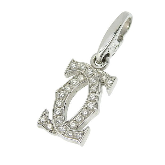 Cartier 2ccharm Diamond Pendant Top 18K White Gold 750 White Gold Diamond Charm