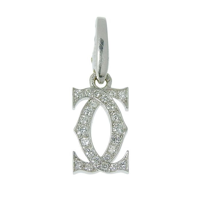 Cartier 2ccharm Diamond Pendant Top 18K White Gold 750 White Gold Diamond Charm