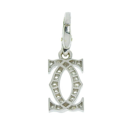 Cartier 2ccharm Diamond Pendant Top 18K White Gold 750 White Gold Diamond Charm