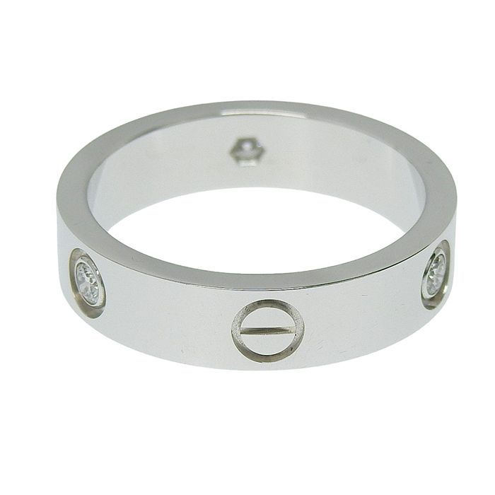 Cartier Love Ring 3P Diamond Classic Model 18K White Gold 750 White Gold