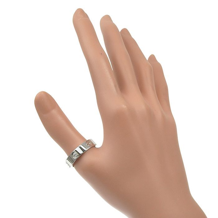 Cartier Love Ring 3P Diamond Classic Model 18K White Gold 750 White Gold