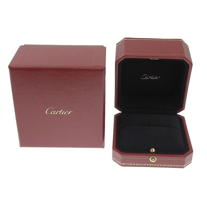 Cartier C De Cartier Engraved 1P Diamond Ring Pt950 Platinum Diamond #58