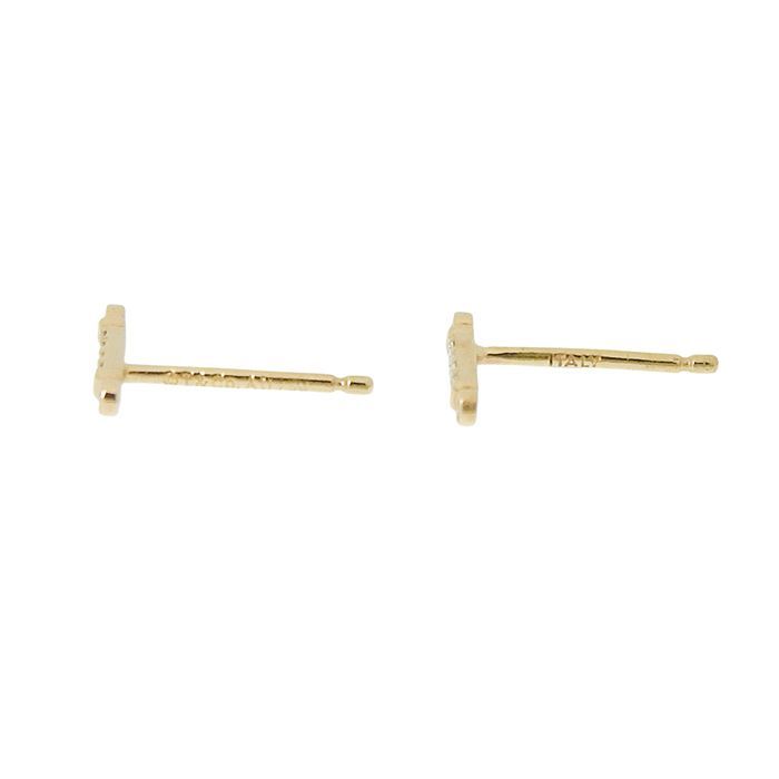 Tiffany & Co Fleur De Lys Stem Diamond Earrings 18K Pink Gold 750 Pink Gold