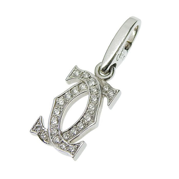 Cartier 2ccharm Diamond Pendant Top N301010100 18K White Gold 750 White Gold